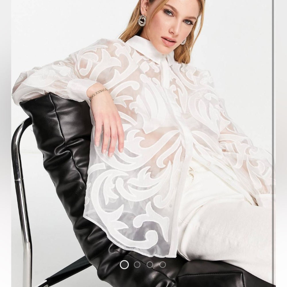 ASOS Edition Appliqué Organza Shirt